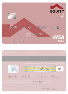Fillable Rwanda Equity Bank visa debit card Templates