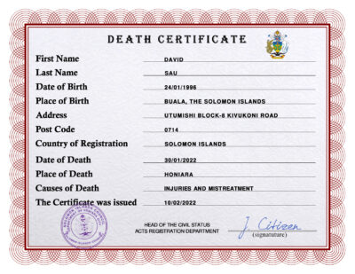Customizable Solomon Death Certificate PSD Templates | Instant Download