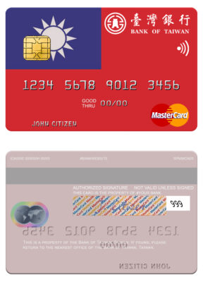 Fillable Taiwan Bank of Taiwan mastercard Templates