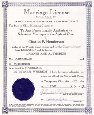 USA Ohio Marriage Certificate | Editable PSD Templates