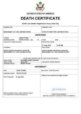 Fillable USA Death PDF Templates | Blank Docs