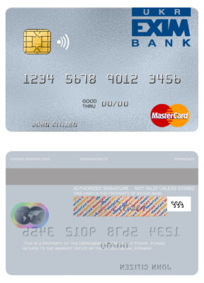 Editable Ukraine Ukreximbank mastercard Templates