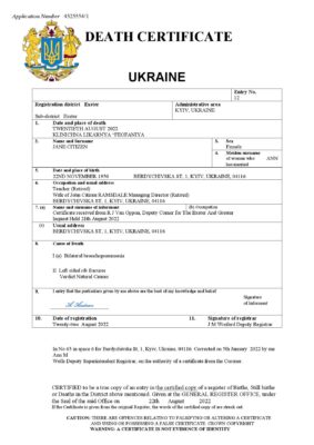 Fillable Ukraine Death PDF Templates | Blank Docs