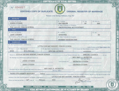 Virginian islands Marriage Certificate | Editable PSD Templates