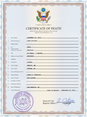 Customizable Affiliate Universal Death Certificate PSD Templates | Instant Download