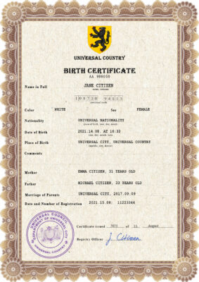 Authentic ammo universal Birth Certificate PSD Template | Customize and Download Online
