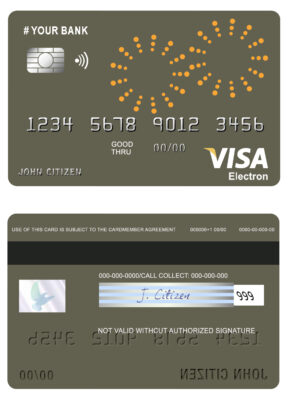 Editable artsy line universal visa electron card Templates