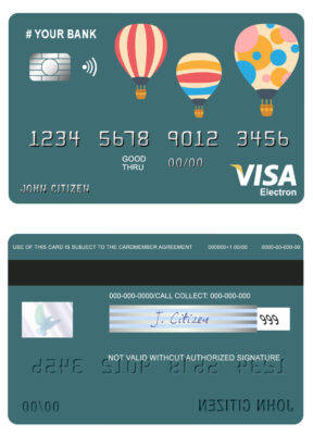 Fillable baloon bio universal visa electron card Templates