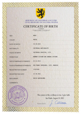 Authentic birthbia universal Birth Certificate PSD Template | Customize and Download Online