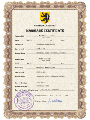 ceremony universal Marriage Certificate | Editable PSD Templates