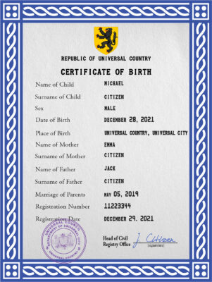 Authentic certificatetastic universal Birth Certificate PSD Template | Customize and Download Online