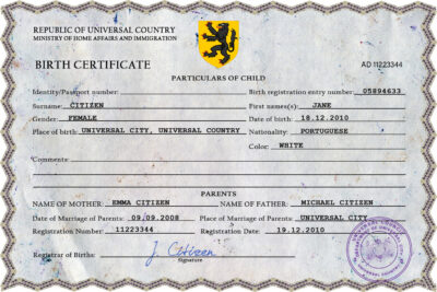 Authentic champion vibe universal Birth Certificate PSD Template | Customize and Download Online