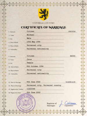 charm universal Marriage Certificate | Editable PSD Templates