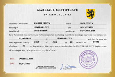 destiny universal Marriage Certificate | Editable PDF Templates