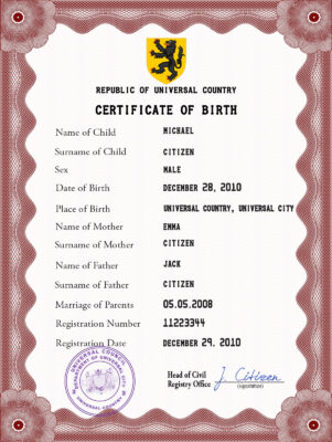 Authentic disclosure universal Birth Certificate PSD Template | Customize and Download Online