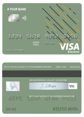 Fillable energy line universal visa electron card Templates