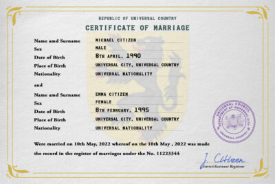 fine universal Marriage Certificate | Editable PSD Templates
