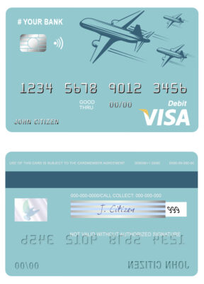 Editable finesse ship universal visa card Templates