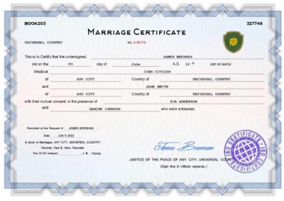 full-frontal universal Marriage Certificate | Editable PDF Templates
