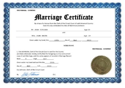 happy universal Marriage Certificate | Editable PDF Templates
