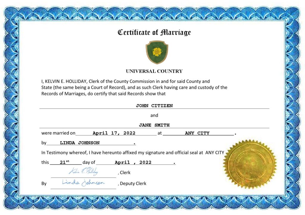 hypnotic Marriage Certificate