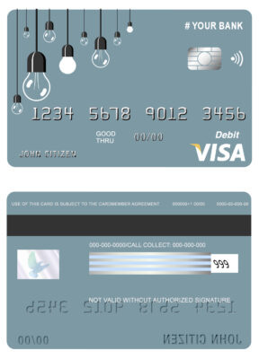 Editable king lamp universal visa card Templates
