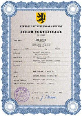 Authentic loop editor universal Birth Certificate PSD Template | Customize and Download Online