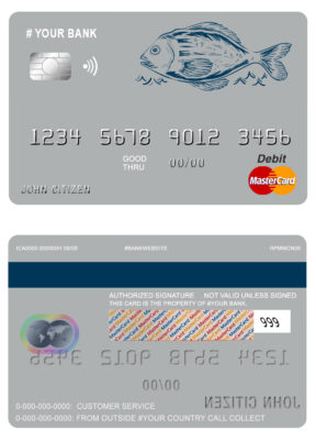 Editable lucky fish universal multipurpose bank mastercard debit credit card Templates