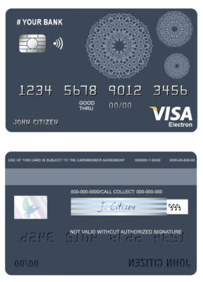 Editable mandala dream universal visa electron card Templates