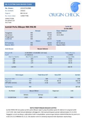 origin check universal multipurpose utility bill template