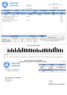 picnic iconic universal multipurpose utility bill template
