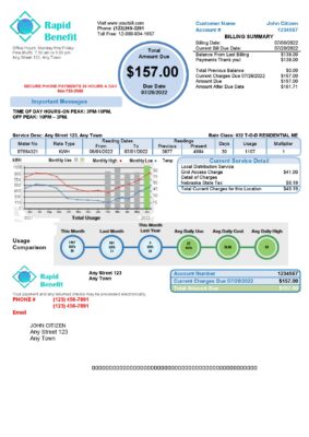 rapid benefit universal multipurpose utility bill template