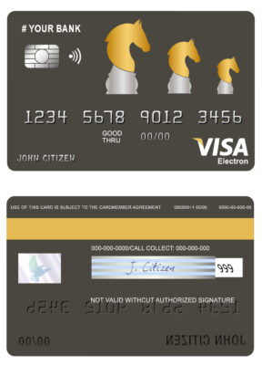 Fillable ride horse universal visa electron card Templates