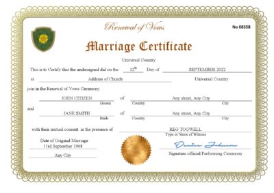 romance universal Marriage Certificate | Editable PDF Templates