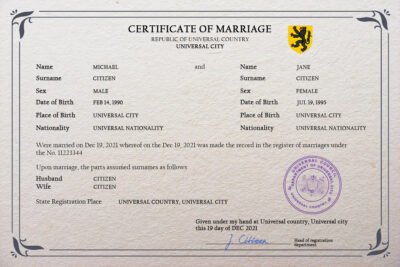 romance universal Marriage Certificate | Editable PSD Templates (version 2)