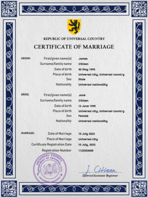 sketch universal Marriage Certificate | Editable PSD Templates