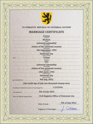 soulmate universal Marriage Certificate | Editable PSD Templates