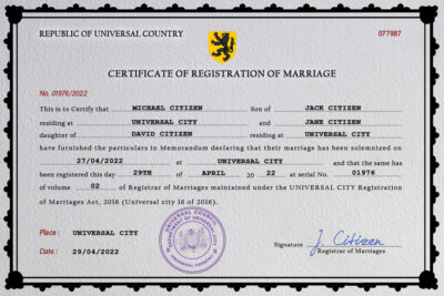 spellbound universal  Marriage Certificate | Editable PSD Templates