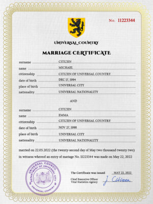 sweet story universal Marriage Certificate | Editable PSD Templates