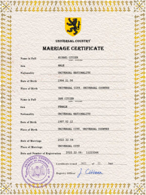 underexpose universal Marriage Certificate | Editable PSD Templates