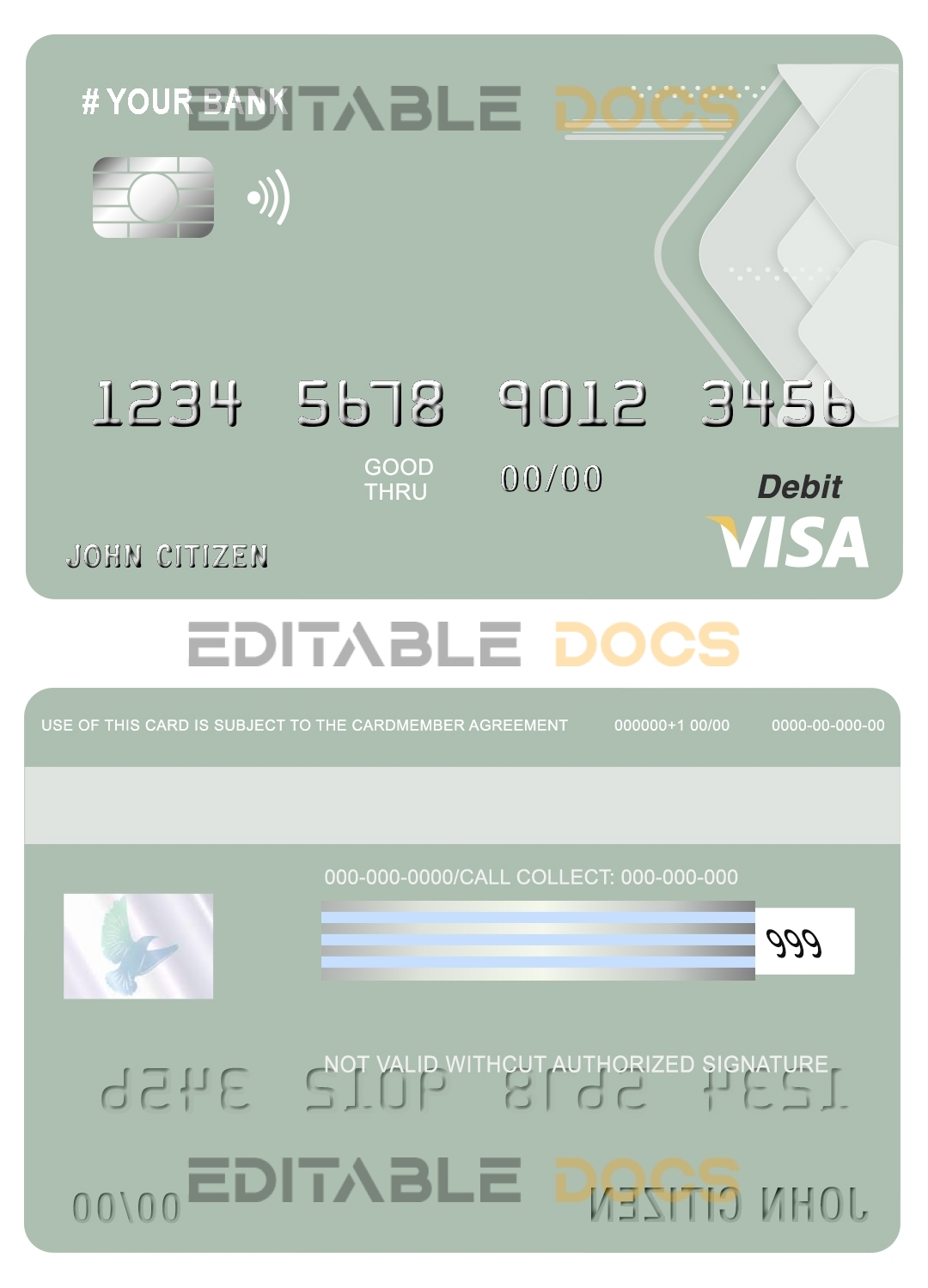 Fillable upgrade abstract universal visa card Templates