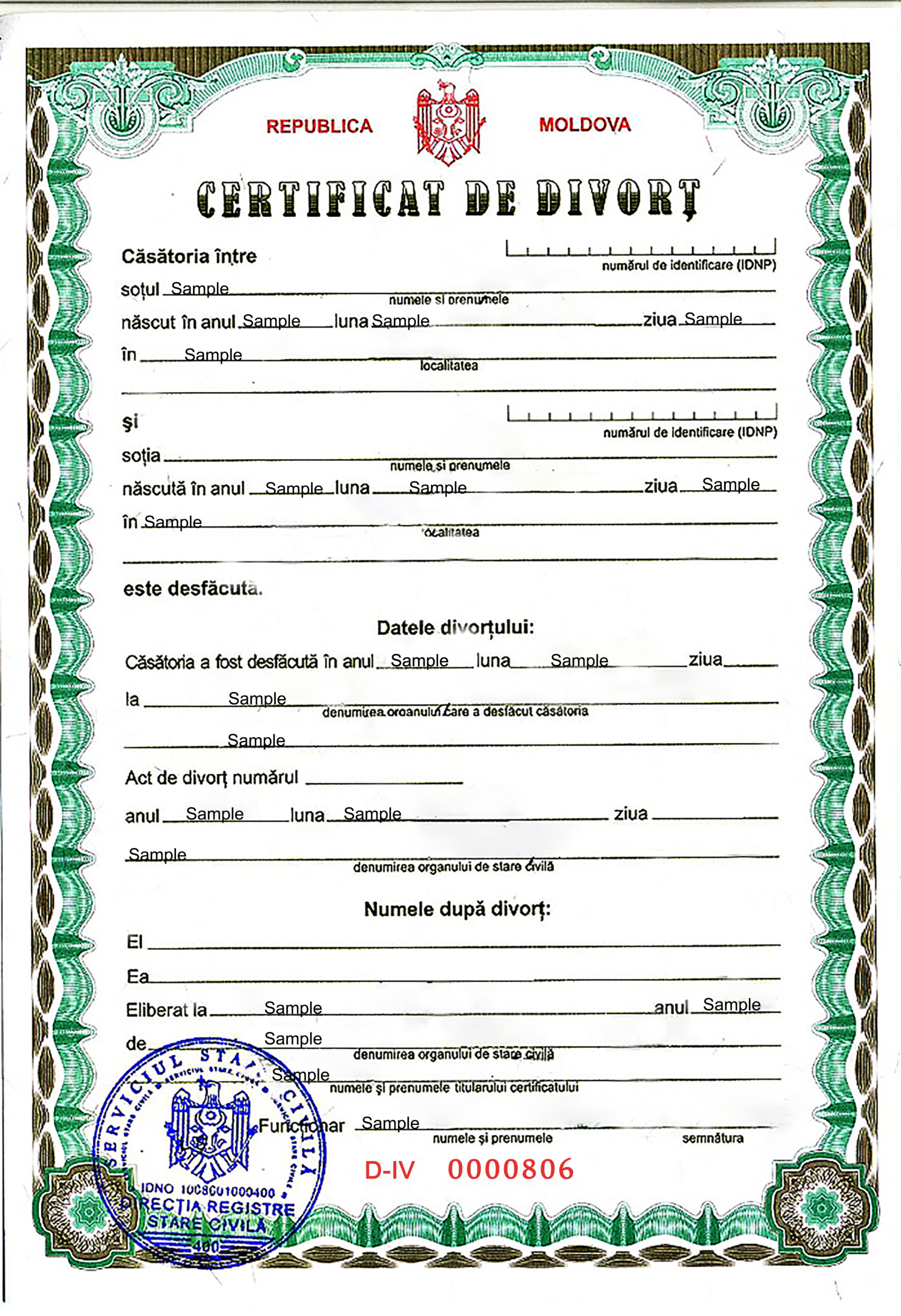 Easily Customize Moldova Divorce Certificate with Realistic word Templates