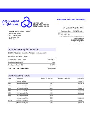 Fake Al-RAJHI Business Bank Statement