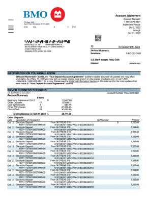 Fake Bmo Canada Business Bank Statement