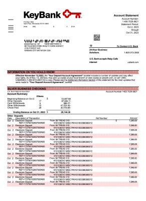 Fake Keybank Business Bank Statement